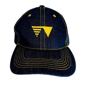 Wood Brand Gorra Navy Denim Embroidered Adjustable Mesh Back Baseball Hat Cap